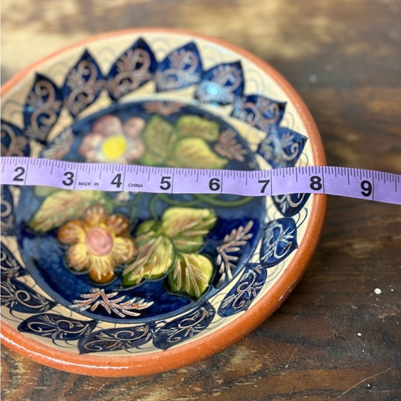 Vintage Handcrafted Floral Ceramic Bowl - Picture 7 of 8